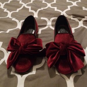 Red velvet flats Zara used once